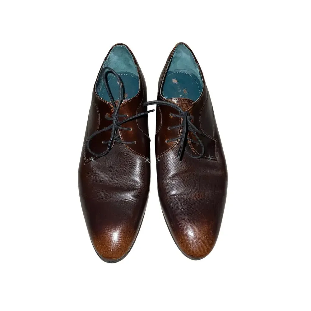 Ted Baker Brown Leather Almond Toe Dress Shoes Size 11.5